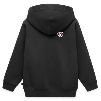Patriotic France - Kids Premium Organic Zip-up Hoodie - black - Back - AI Model Kid Male (0cm)