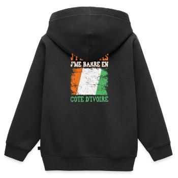 Ich kann nicht an die Elfenbeinküste gehen. Elfenbeinküste - Kinder Premium Organic Zip Hoodie - Schwarz - Hinten - AI Model Kid Male (0cm)