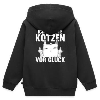 Je suis de si bonne humeur que je pourrais vomir - Sweat Premium à capuche zippé enfant bio - noir - Dos - AI Model Kid Male (0cm)