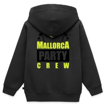 Mallorca Party Crew - Sweat Premium à capuche zippé enfant bio - noir - Dos - AI Model Kid Male (0cm)