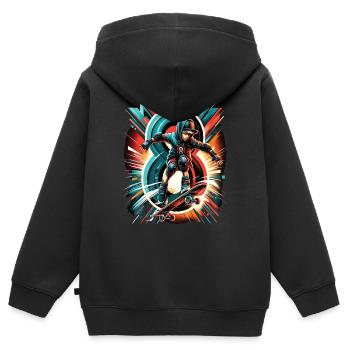 Skateboard Skater Design for 8 Years Boys - Kids Premium Organic Zip-up Hoodie - black - Back - AI Model Kid Male (0cm)