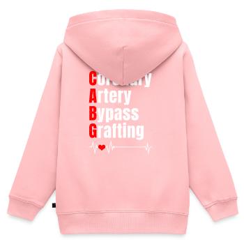 Bypass-Operation - Kinder Premium Organic Zip Hoodie - Rosa - Hinten - AI Model Kid Female (0cm)