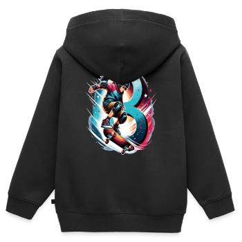 Skateboard Skater Design for 8 Years Boys - Kids Premium Organic Zip-up Hoodie - black - Back - AI Model Kid Male (0cm)