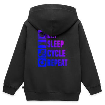 Rennradfahrer Roadbike Rennrad Rennradfahren - Kinder Premium Organic Zip Hoodie - Schwarz - Hinten - AI Model Kid Male (0cm)