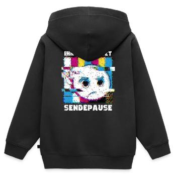 Ihr habt jetzt Sendepause - Kein Signal - Kinder Premium Organic Zip Hoodie - Schwarz - Hinten - AI Model Kid Male (0cm)