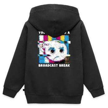 Ihr habt jetzt Sendepause - Kein Signal - Kinder Premium Organic Zip Hoodie - Schwarz - Hinten - AI Model Kid Male (0cm)