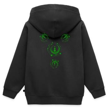 Außerirdische Begegnung außerirdisches Leben Kornkreis - Kinder Premium Organic Zip Hoodie - Schwarz - Hinten - AI Model Kid Male (0cm)