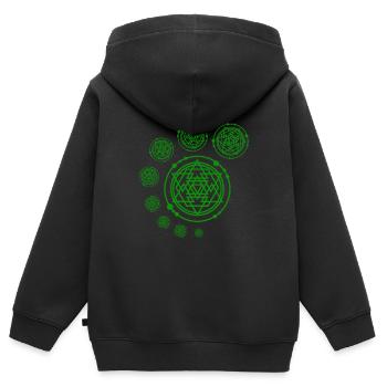 Kornkreis, extraterrestrisches Alien-Begegnungs-Wortspiel - Kinder Premium Organic Zip Hoodie - Schwarz - Hinten - AI Model Kid Male (0cm)