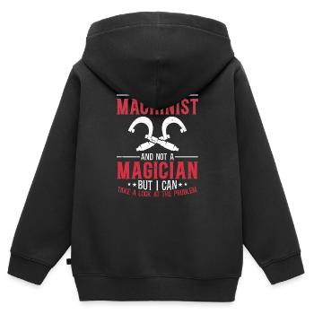 Precision instead of magic - Kids Premium Organic Zip-up Hoodie - black - Back - AI Model Kid Male (0cm)