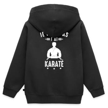 Ich kann nicht Karate Karate Karateka - Kinder Premium Organic Zip Hoodie - Schwarz - Hinten - AI Model Kid Male (0cm)