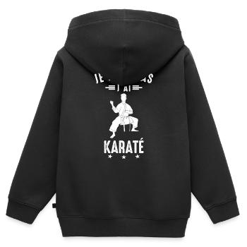 Ich kann nicht Karate Karate Karateka - Kinder Premium Organic Zip Hoodie - Schwarz - Hinten - AI Model Kid Male (0cm)