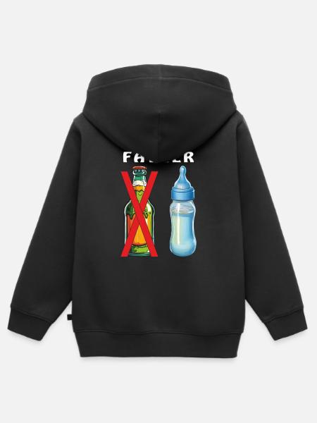 BABYFLASCHE FUTURE FATHER - Premium børne zip-hættetrøje økologisk - sort
