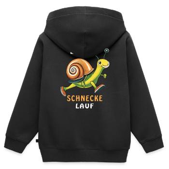 BARREL AUGER RUN - Kids Premium Organic Zip-up Hoodie - black - Back - AI Model Kid Male (0cm)