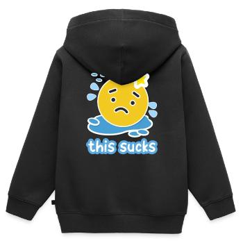 C’est de la merde - Sweat Premium à capuche zippé enfant bio - noir - Dos - AI Model Kid Male (0cm)