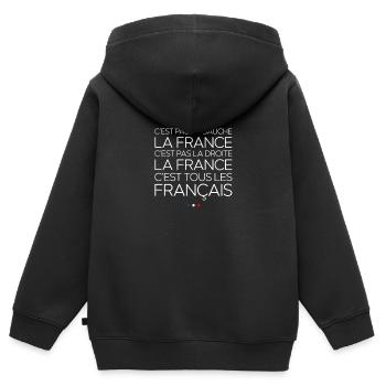 FRANKREICH Es sind alles Franzosen. Kult-Phrase - Kinder Premium Organic Zip Hoodie - Schwarz - Hinten - AI Model Kid Male (0cm)