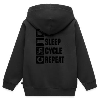 Rennradfahren Roadbike Rennradfahrer Damen - Kinder Premium Organic Zip Hoodie - Schwarz - Hinten - AI Model Kid Male (0cm)