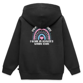 Soins palliatifs - Sweat Premium à capuche zippé enfant bio - noir - Dos - AI Model Kid Male (0cm)