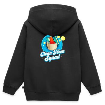 Clean Team Squad Cleaner Housekeeping - Kinder Premium Organic Zip Hoodie - Schwarz - Hinten - AI Model Kid Male (0cm)