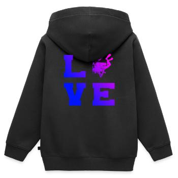 Diver Femme Scuba Diver Scuba Diver Plongée sous-marine - Sweat Premium à capuche zippé enfant bio - noir - Dos - AI Model Kid Male (0cm)