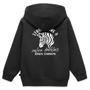 Strong Like A Zebra Ehlers Danlos Syndrome Eds - Kinder Premium Organic Zip Hoodie - Schwarz - Hinten - AI Model Kid Male (0cm)