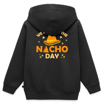 Wir Alle Lieben Das Einzigartige Feier-thema - Kinder Premium Organic Zip Hoodie - Schwarz - Hinten - AI Model Kid Male (0cm)