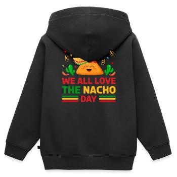 Wir Alle Lieben Das Einzigartige Feier-thema - Kinder Premium Organic Zip Hoodie - Schwarz - Hinten - AI Model Kid Male (0cm)