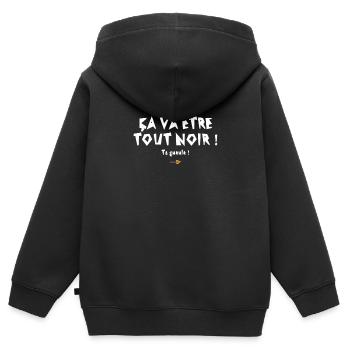 Es wird ganz schwarz sein! Replik im Film rrrrr - Kinder Premium Organic Zip Hoodie - Schwarz - Hinten - AI Model Kid Male (0cm)