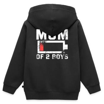 Mama von 2 Jungen Shirt Geschenk von Sohn Mütter - Kinder Premium Organic Zip Hoodie - Schwarz - Hinten - AI Model Kid Male (0cm)