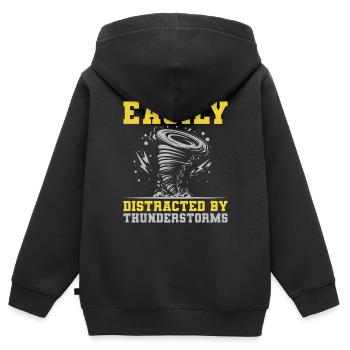 Fangen Sie Die Essenz Von Gewittern Und Tornados - Kinder Premium Organic Zip Hoodie - Schwarz - Hinten - AI Model Kid Male (0cm)