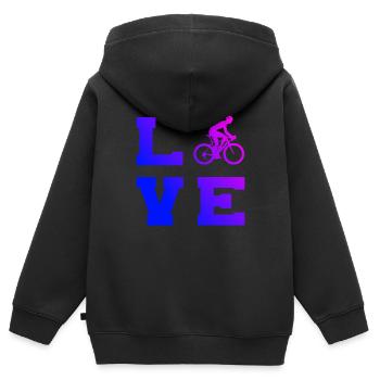 Rennradfahren Rennradfahrer Herren Rennrad - Kinder Premium Organic Zip Hoodie - Schwarz - Hinten - AI Model Kid Male (0cm)