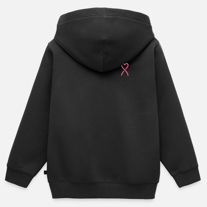 Aufklärung über Brustkrebs - Kinder Premium Organic Zip Hoodie - Schwarz
