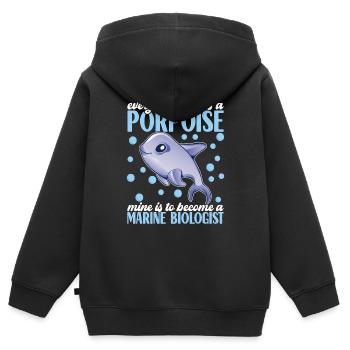 Marine Biology Marine Biologist - Kids Premium Organic Zip-up Hoodie - black - Back - AI Model Kid Male (0cm)