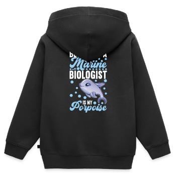 Marine Biology Marine Biologist - Kids Premium Organic Zip-up Hoodie - black - Back - AI Model Kid Male (0cm)