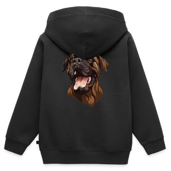 Broholmer | Danish Mastiff | Cartoon Artwork - Kinder Premium Organic Zip Hoodie - Schwarz - Hinten - AI Model Kid Male (0cm)