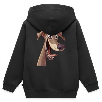 Chart Polski | Polish greyhound | Cartoon Artwork - Kinder Premium Organic Zip Hoodie - Schwarz - Hinten - AI Model Kid Male (0cm)