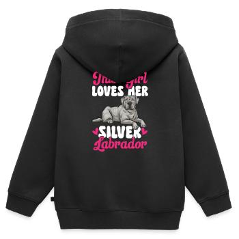 Silver Labrador Retriever Silver Lab - Kids Premium Organic Zip-up Hoodie - black - Back - AI Model Kid Male (0cm)