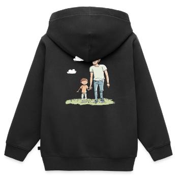 Father and son - Kids Premium Organic Zip-up Hoodie - black - Back - AI Model Kid Male (0cm)