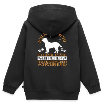 Plans with my Hanoverian Scent Hound - Kids Premium Organic Zip-up Hoodie - black - Back - AI Model Kid Male (0cm)