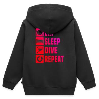 Plongée Libre Plongée Plongeur Plongée Plongée Plongée Plongée - Sweat Premium à capuche zippé enfant bio - noir - Dos - AI Model Kid Male (0cm)
