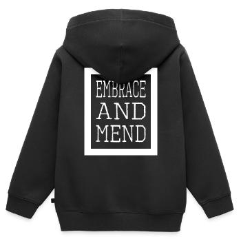 Aider la main Guérison Citations Guérison Spirituelle - Sweat Premium à capuche zippé enfant bio - noir - Dos - AI Model Kid Male (0cm)