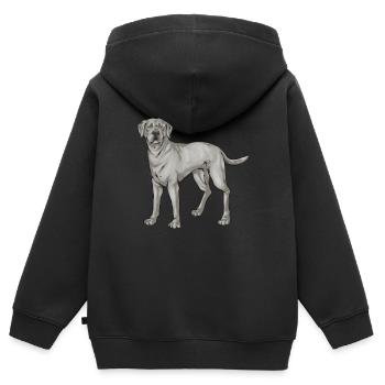 Silver Labrador Retriever Silver Lab - Kids Premium Organic Zip-up Hoodie - black - Back - AI Model Kid Male (0cm)