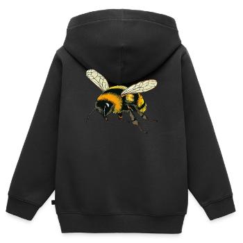 BUMBLEBEES - Kids Premium Organic Zip-up Hoodie - black - Back - AI Model Kid Male (0cm)