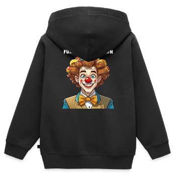 S’AMUSER AVEC LE CLOWN - Sweat Premium à capuche zippé enfant bio - noir - Dos - AI Model Kid Male (0cm)