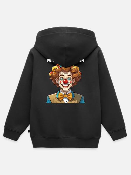 FUN WITH THE CLOWN - Kinder Premium Organic Zip Hoodie - Schwarz