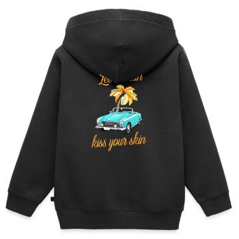 Retro Convertible Saying Sun Kisses The Skin Convertible - Kids Premium Organic Zip-up Hoodie - black - Back - AI Model Kid Male (0cm)