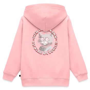 Ceux qui savent lire ont un avantage évident, les lunettes pour chats - Sweat Premium à capuche zippé enfant bio - rose - Dos - AI Model Kid Female (0cm)