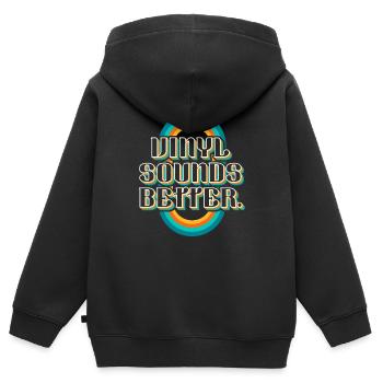 Vinyl Sounds Better - Retro Musikliebhaber - Kinder Premium Organic Zip Hoodie - Schwarz - Hinten - AI Model Kid Male (0cm)