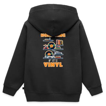It's Not Hoarding If It's Vinyl Sammlerstück - Kinder Premium Organic Zip Hoodie - Schwarz - Hinten - AI Model Kid Male (0cm)