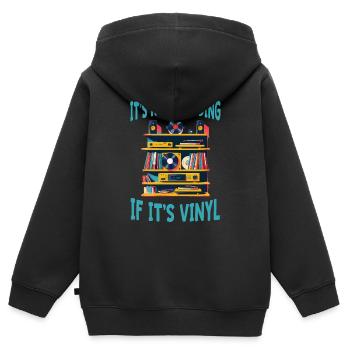 It's Not Hoarding If It's Vinyl Sammlerstück - Kinder Premium Organic Zip Hoodie - Schwarz - Hinten - AI Model Kid Male (0cm)