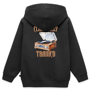 Classically Trained Vintage Schallplattenspieler - Kinder Premium Organic Zip Hoodie - Schwarz - Hinten - AI Model Kid Male (0cm)